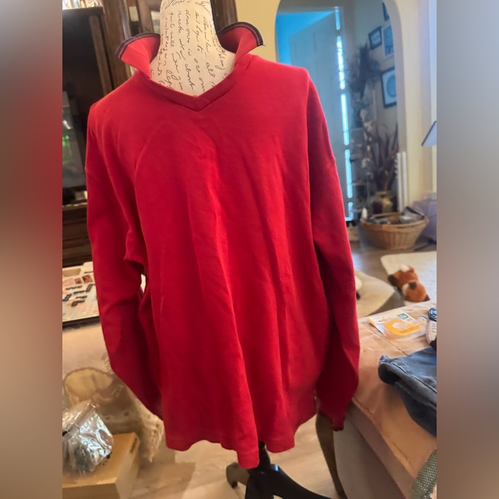 Structure Men's Bold Red V-Neck Sweater large nwot